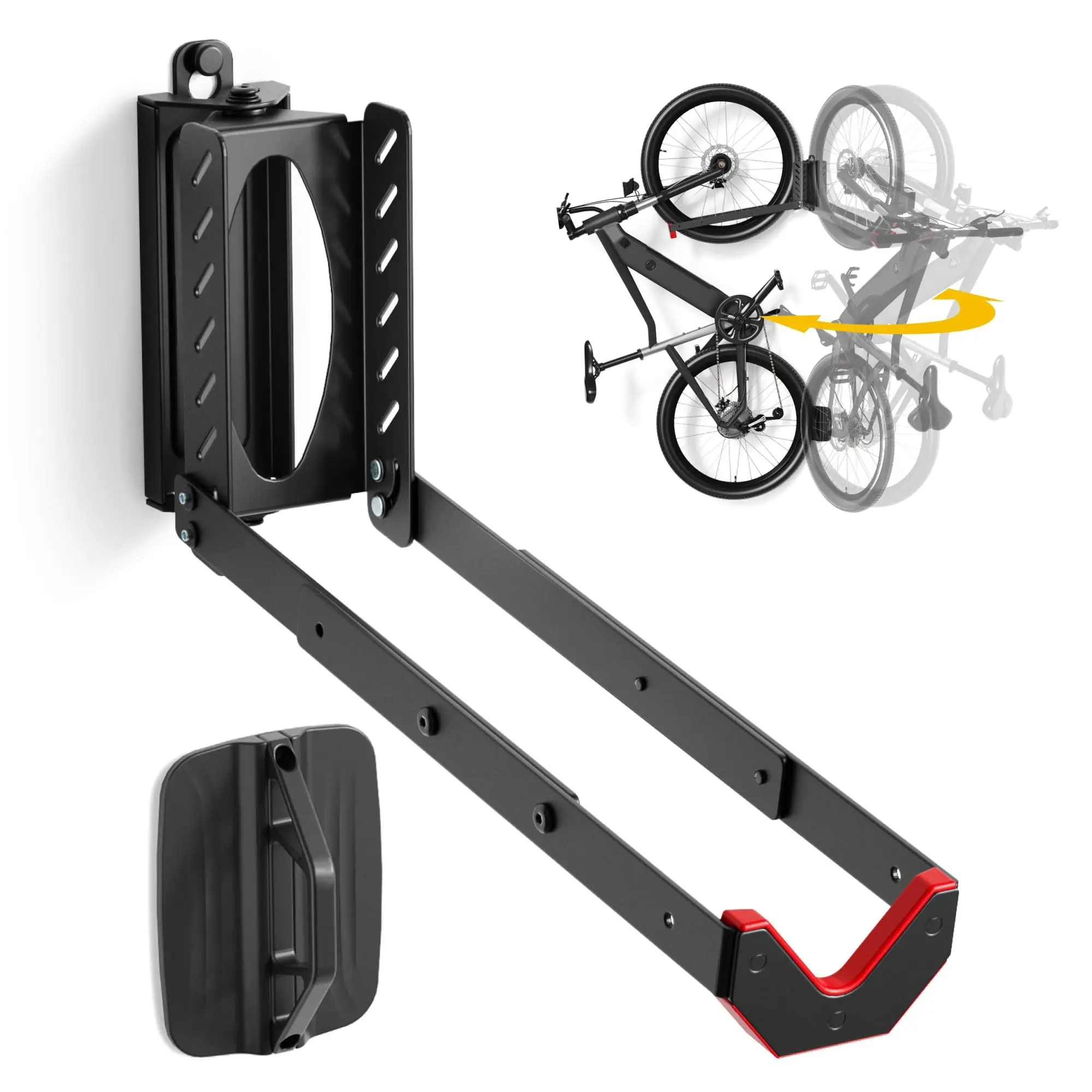 

Wall Mount Bike Rack Bicycle Carrier with Tire Tray Storage System Bike Bicycle Hook Hanger for Garage Indoor 2 Pack