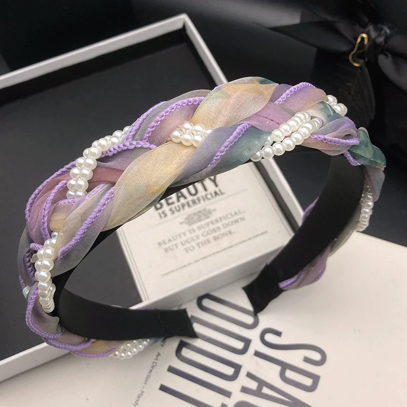 

Fried Dough Twists braided hair clip headband for women with high skull top for adults to wear shopping hair binding headband