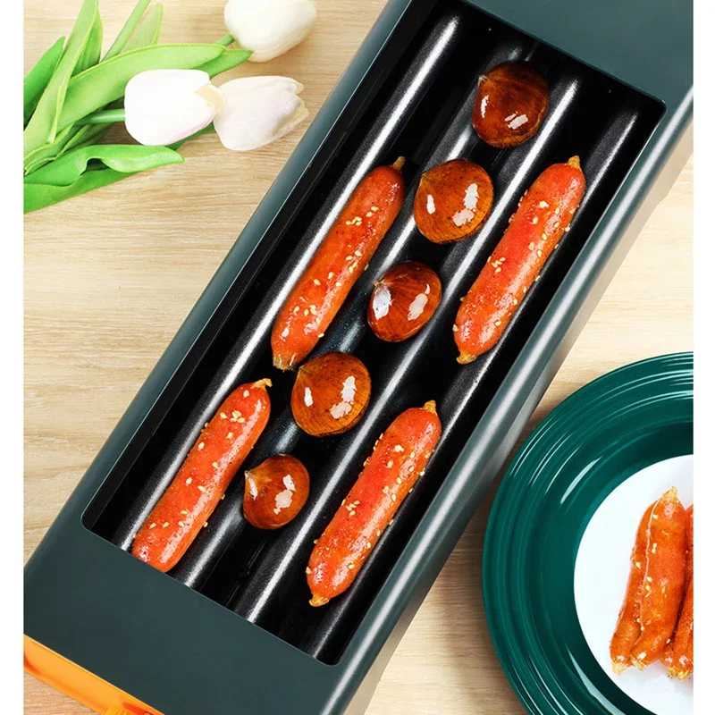 Hotdog Grill Machine Electric Hot Dog Roller Sausage Machine Hot-dog 6 Roller Grill Cooker Machine Cooker For Kitchen Restaurant