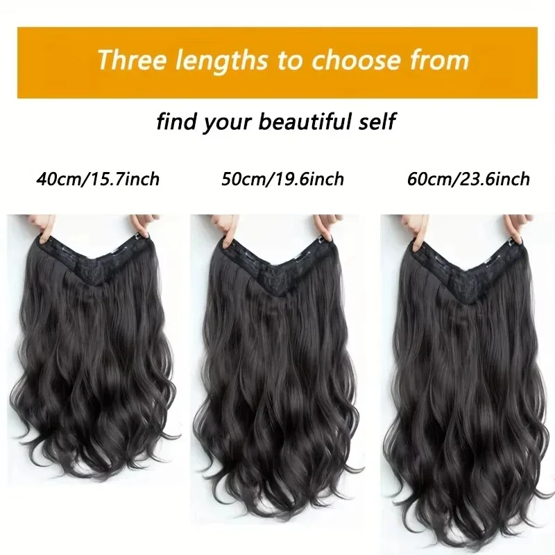 Extensiones de Cabello Sintético de Onda Larga Invisibles - Aspecto de Cabello Más Voluminoso, Mechones de Aspecto Natural - Diseño de Peinado con Confianza