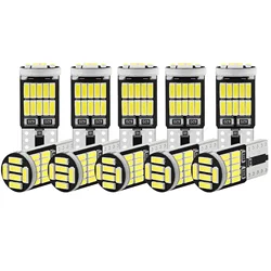 10Pcs W5W T10 LED Bulbs 4014 26SMD Car Interior Dome Roof Lamp License Plate Signal Lamp Tail Box Bulbs 12V White Light