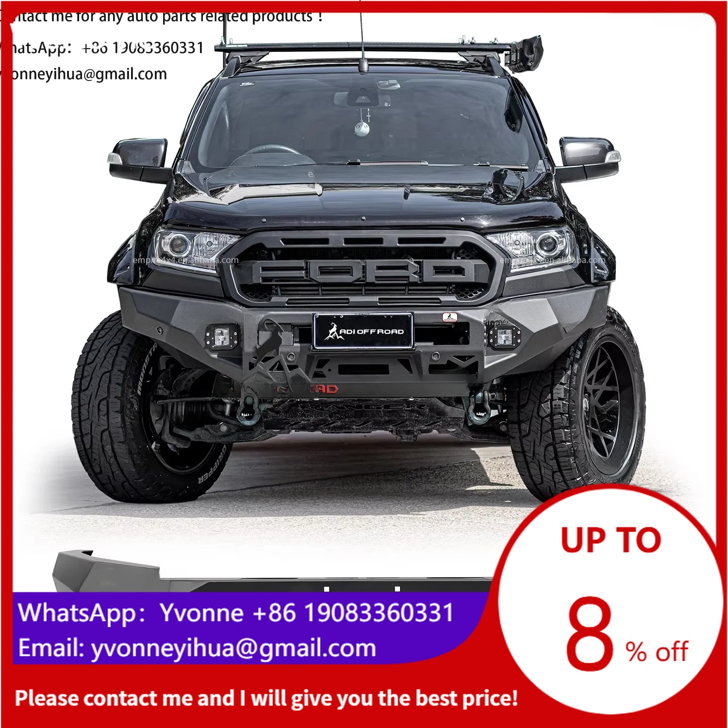 

F11 Series 4x4 Off Road High Quality Steel Rear Bumper Front Bumper Bull Bar for Ranger Xlt Xls Wildtrak Px2 Px3 T7 T8 2016~2021