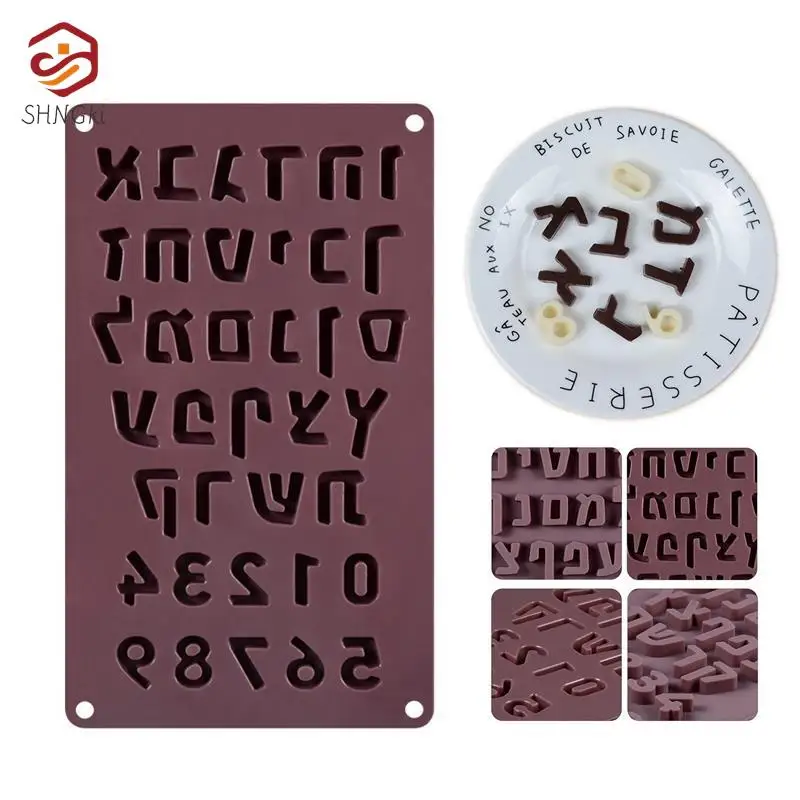 1Pc Hebrew Letters Silicone Mold Arabic Numbers Baking Mold DIY Cake Fondant Chocolate Baking Form Cake Decorating Tools