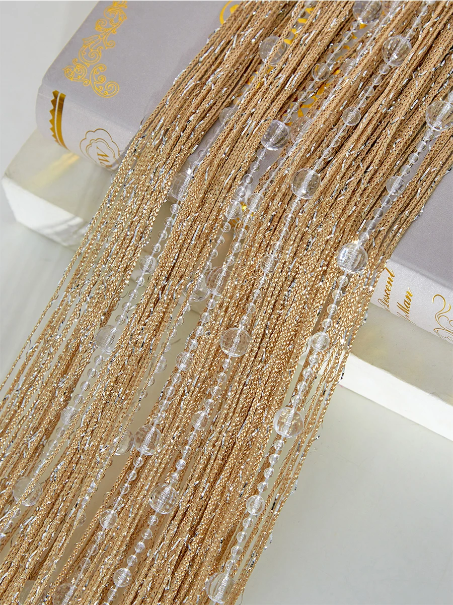 Crystal beaded string curtain 1X2 M home decor Tassel fringe door curtain for bedroom white salon and sheer wedding decoration