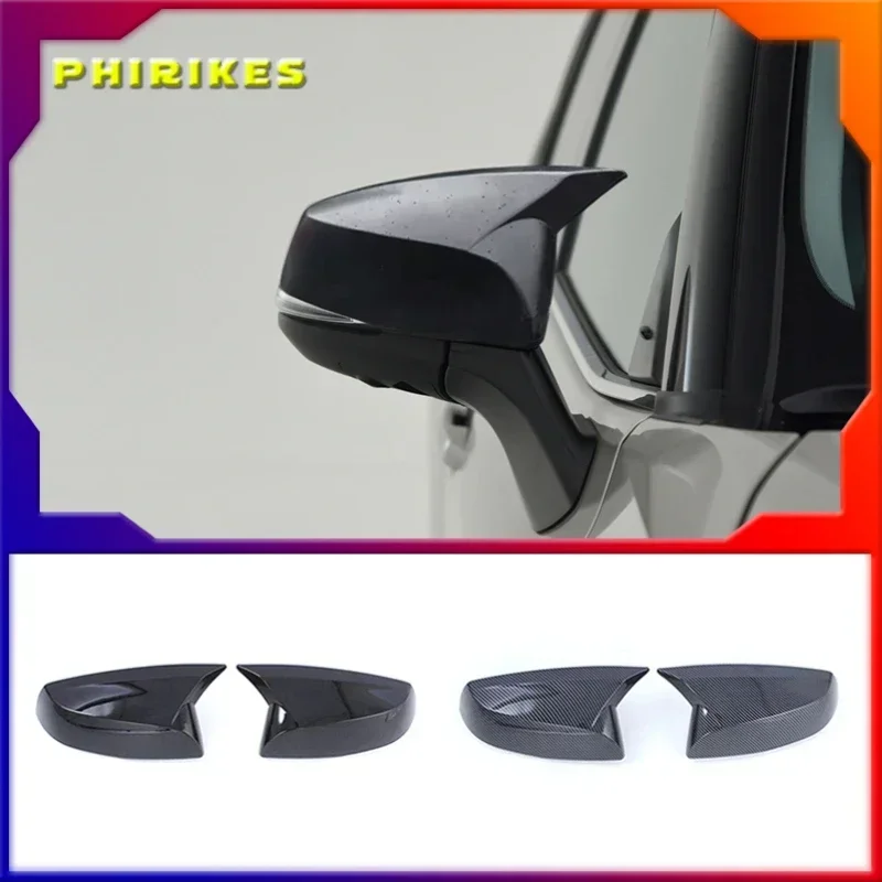 carbon fiber car rearview cover trims chrome for toyota alphard vellfire sienna highlander rav4 harrier anh30 xu70 xl40 styling