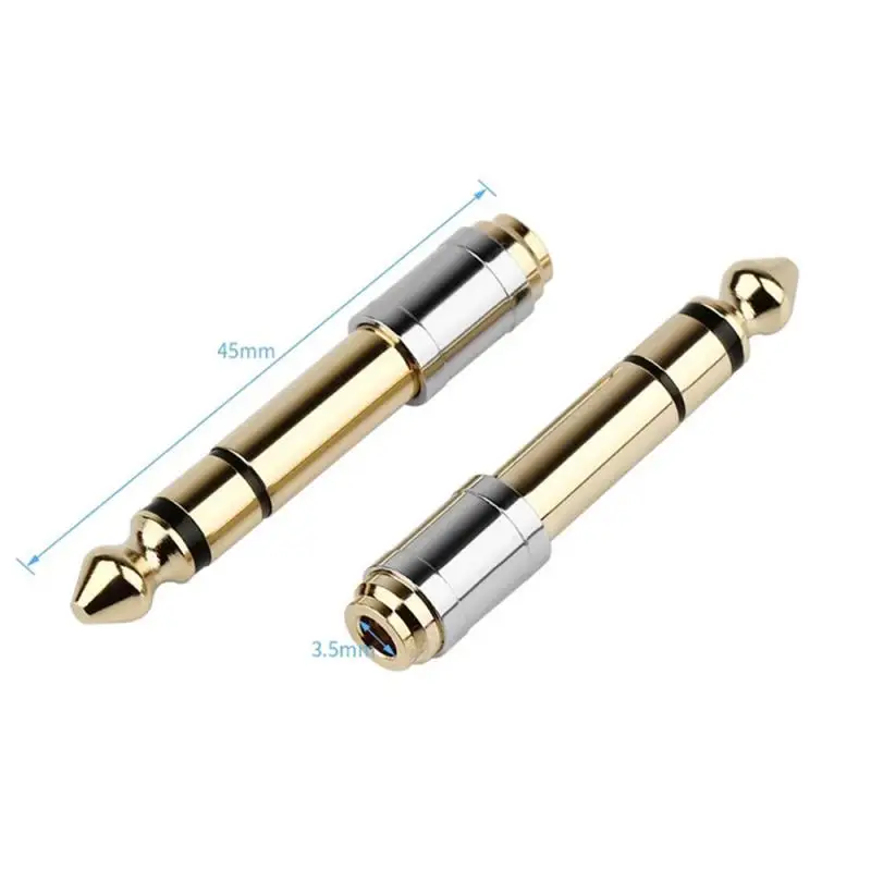 1 ~ 10 peças plugue de fone de ouvido 6.35mm 1/4 "macho para 3.5mm 1/8" fêmea adaptador 6 3 a 3 5 conector jack 3 5mm conectores de fone de ouvido áudio