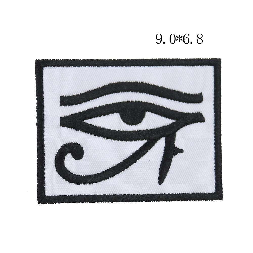 2 sztuk Eye of Horus Patch starożytny egipski Symbol ochrony tkanina haftowana naklejki żelazko na szyć łatka naszywka aplikacja do ubrania