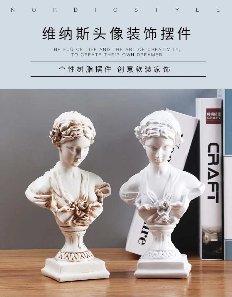 1pc Goddess Bust Statue Classical De Milo Tabletop Decor Gift Greek Roman Mythology Art Replica Resin Venus Sculpture HomeOffice - view 5