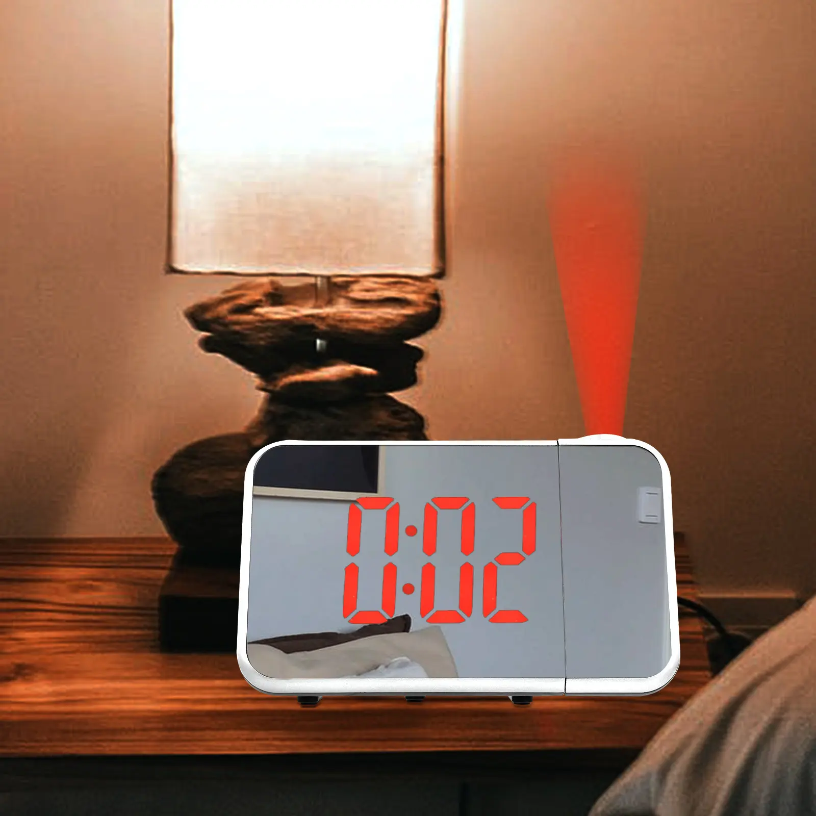 Projection Alarm Clock with Digital Display, Battery-Free Desk Clock for Bedroom, Dorm, Office, Home Use