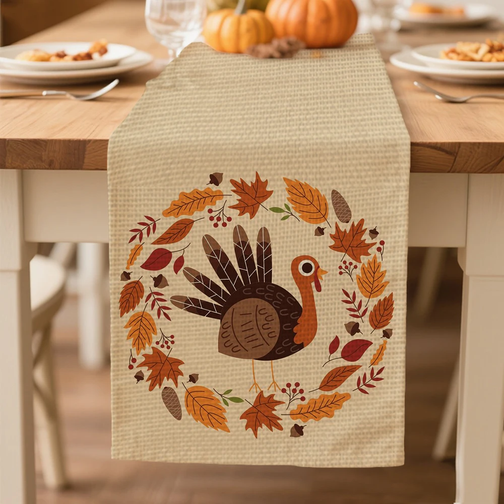 

autumn table runners autumn Table decoration and accessories for Harvest Festival Thanksgiving Day tablecloth