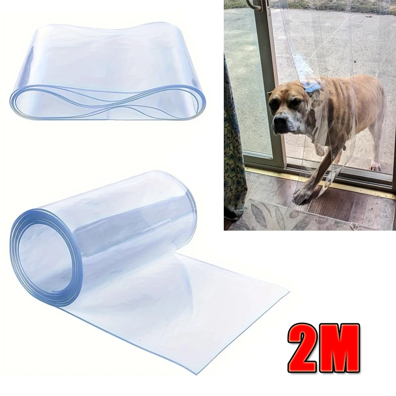 

PVC Strip Door Curtain 2m Windproof Transparent Soft Door Strips Screen Curtain 200x18cm Warehouse Winter Door Screen Curtain