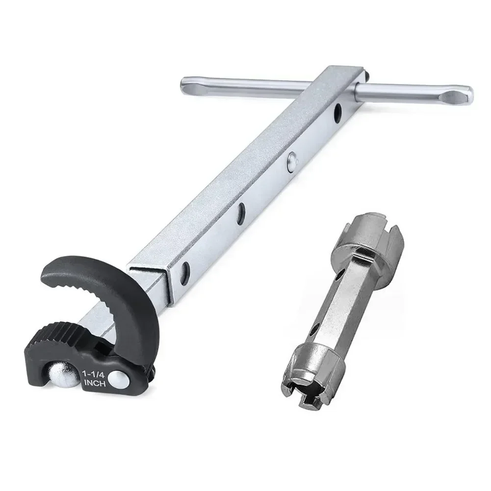 Basin Wrench 180 Degree Rotating Adjustable Carbon Steel Tap Nut Spanner Sink Plumbing Repair Tool For Toilet Bathroom Kitchen