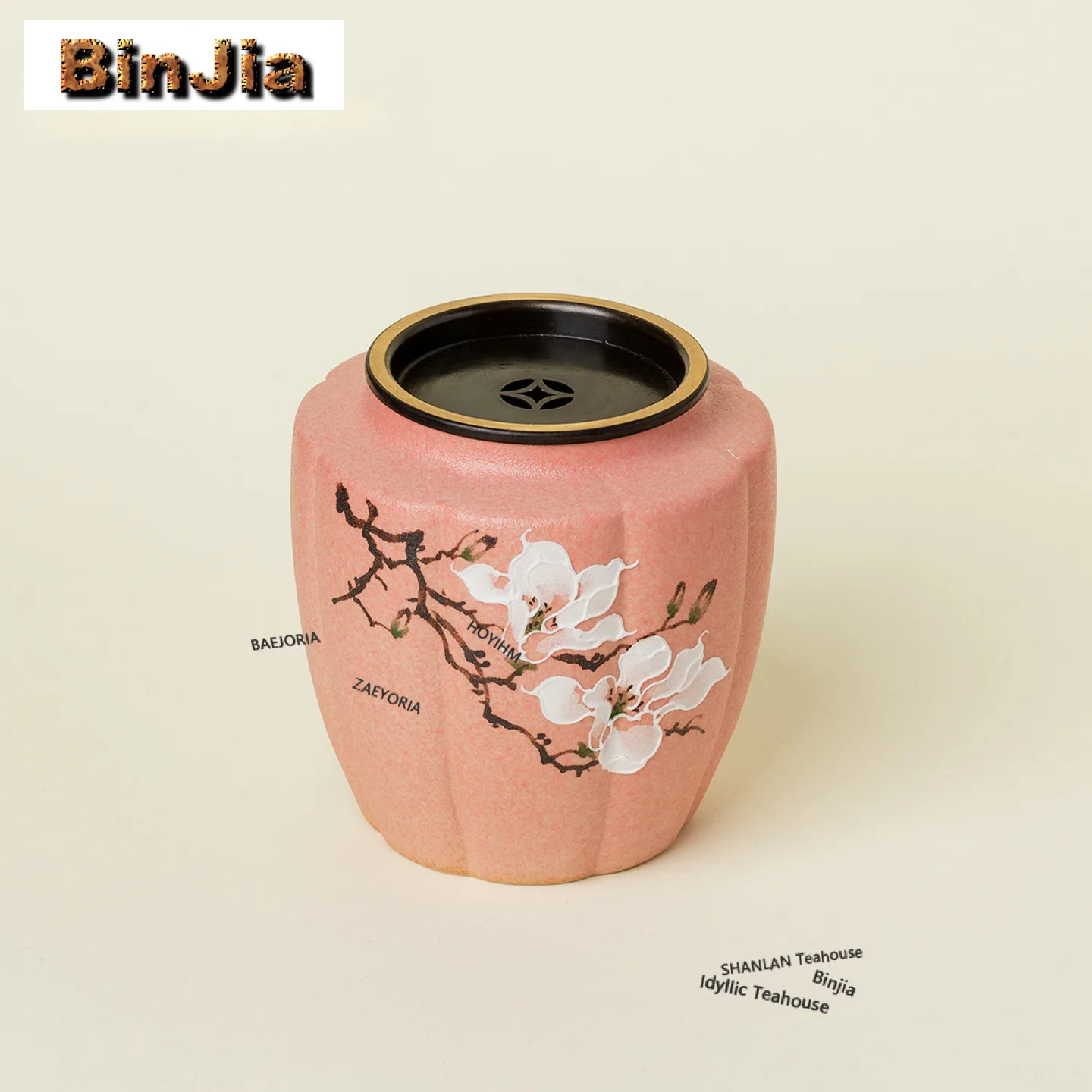 Hand-painted Magnolia Jianshui Tea Wash Bowl Writing-brush Washer Tea Residue Bucket Chaxi Tea Ceremony Supplies Ornaments Gifts