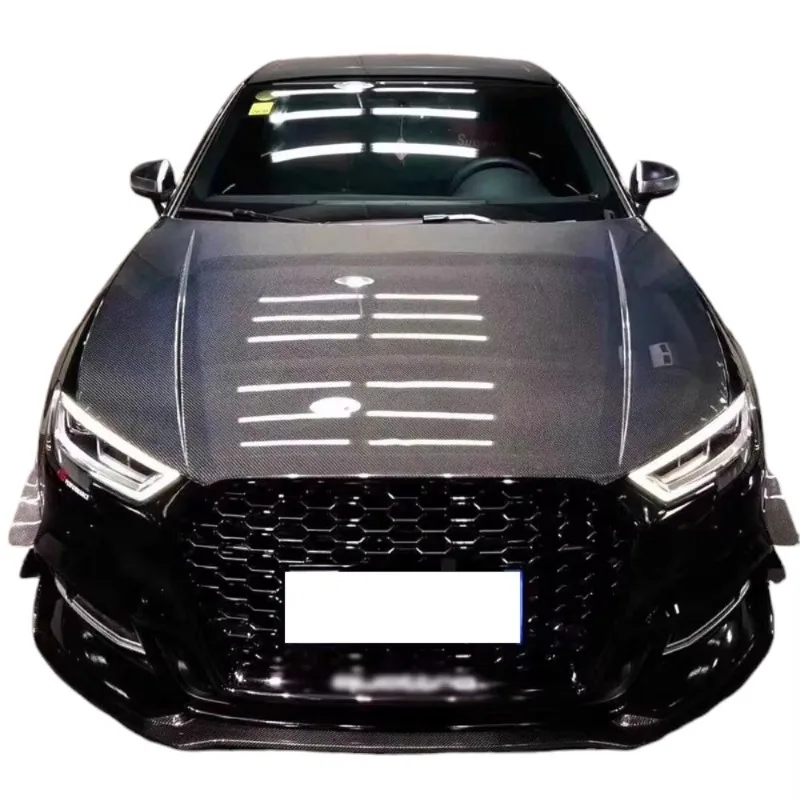 

For OEM Style Wet Carbon Fiber Front Engine Bonnet Hood for Audi‘s A3 S3 RS3 New Condition 2017-2019 Modification