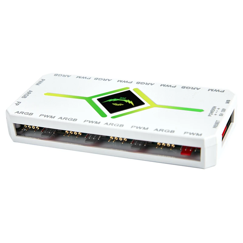 QiuzAim 1 a 9 Controlador ARGB 4pin/PWM 5V 3pin RGB Ventilador de resfriamento para computador PC Case Chassis Radiador ARGB Fan Hubs SATA Powered