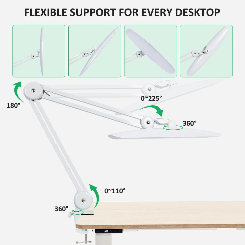 2,200 Lumens LED Task Lamp Super Bright Desk Lamp 117 Pcs SMD LED 4 Level Brightness Dimmable Task LED Light for Home Office