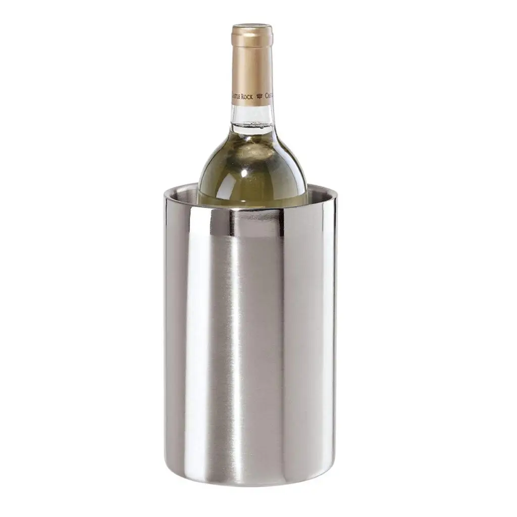 Enfriador de Vino de Acero Inoxidable Pulido de 2.5L, Cubeta para Champán, Enfriador de Botellas de Vino Comercial