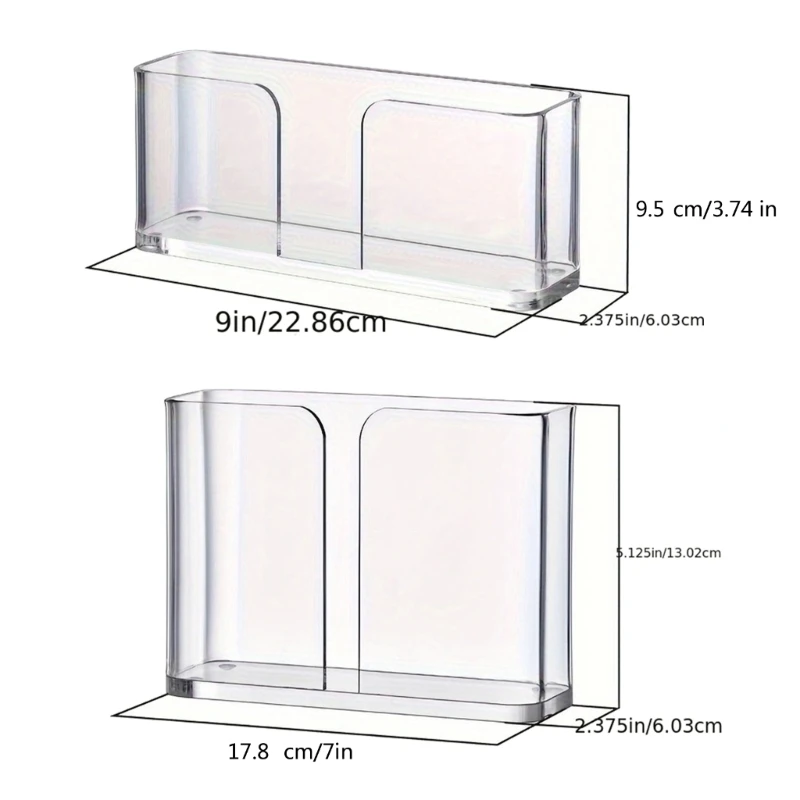 Acrylic Napkin Holder Clear Tabletop Serviette Organizers for Kitchen Bathroom