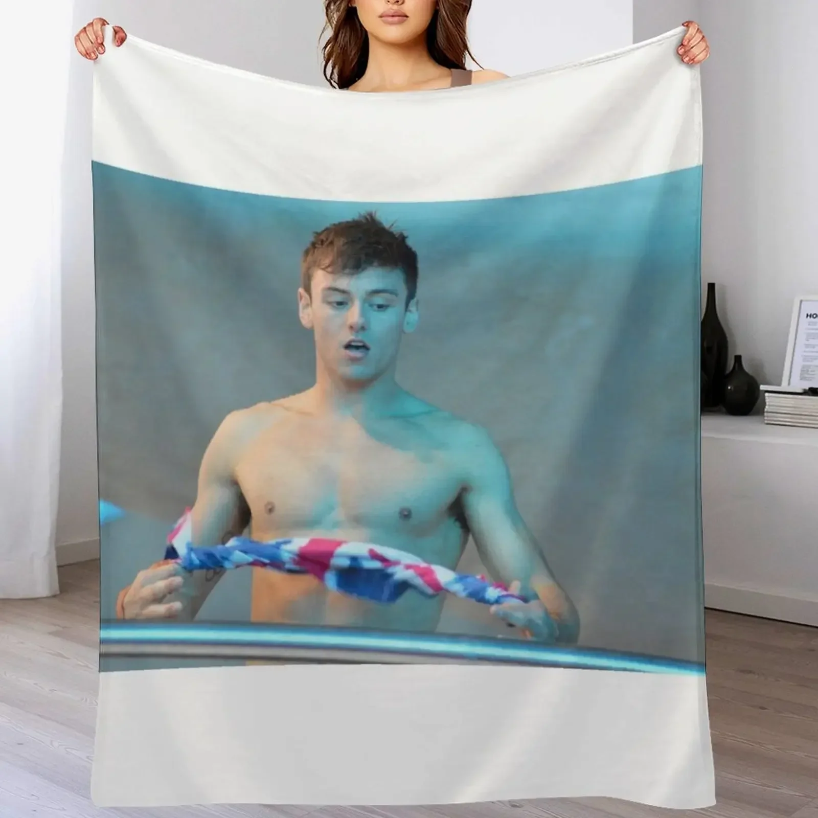 

Tom Daley 2016 with GB towel Throw Blanket Lightweight Warm Blanket for Travel Camping