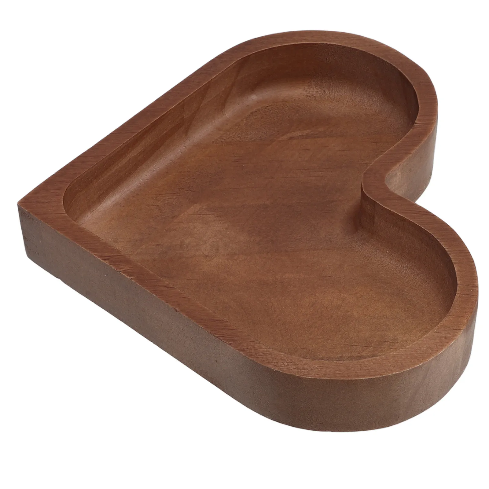 Heart-Shaped Wood Candy Tray Valentine Serving Dish Stackable Snack Plate Elegant Decorative Nut Bowl