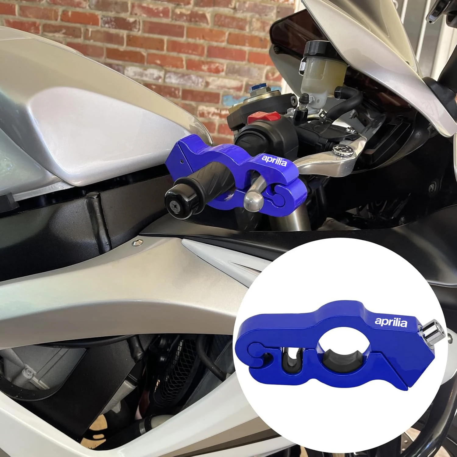

Motorcycle Handlebar Lock Anti Theft Throttle Grip Clutch Brake Lock Adjustable Universal for Aprilia Motorbikes Moped Scooter
