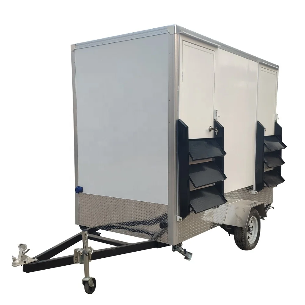 Sanitário Montado em Reboque com Grande Capacidade de Armazenamento de Esgoto, Estrutura Selada Anti-odor, Reboque Sanitário de Luxo para Uso Externo