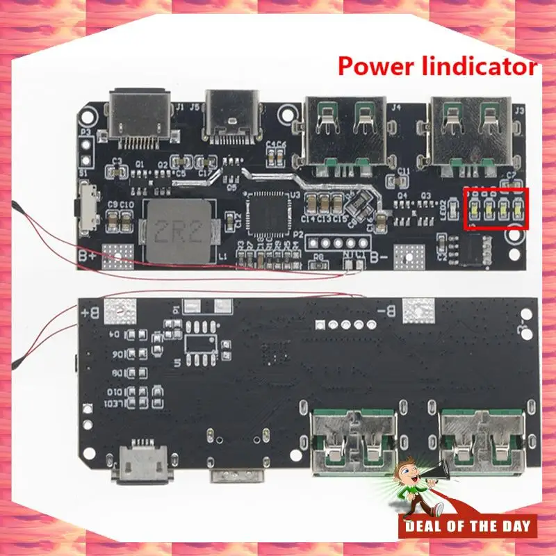 Levering 24 uur QC4.0 QC3.0 LED Dual USB 5V 4.5A 22.5W Micro/Type-C USB Mobiele Power Bank 18650 Oplaadmodule Temperatuur Pro