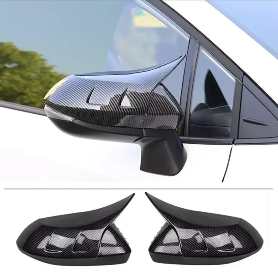 2pcs Carbon Fiber OX Horn Rearview Mirror Cover Fit For Toyota Corolla 2019-2023