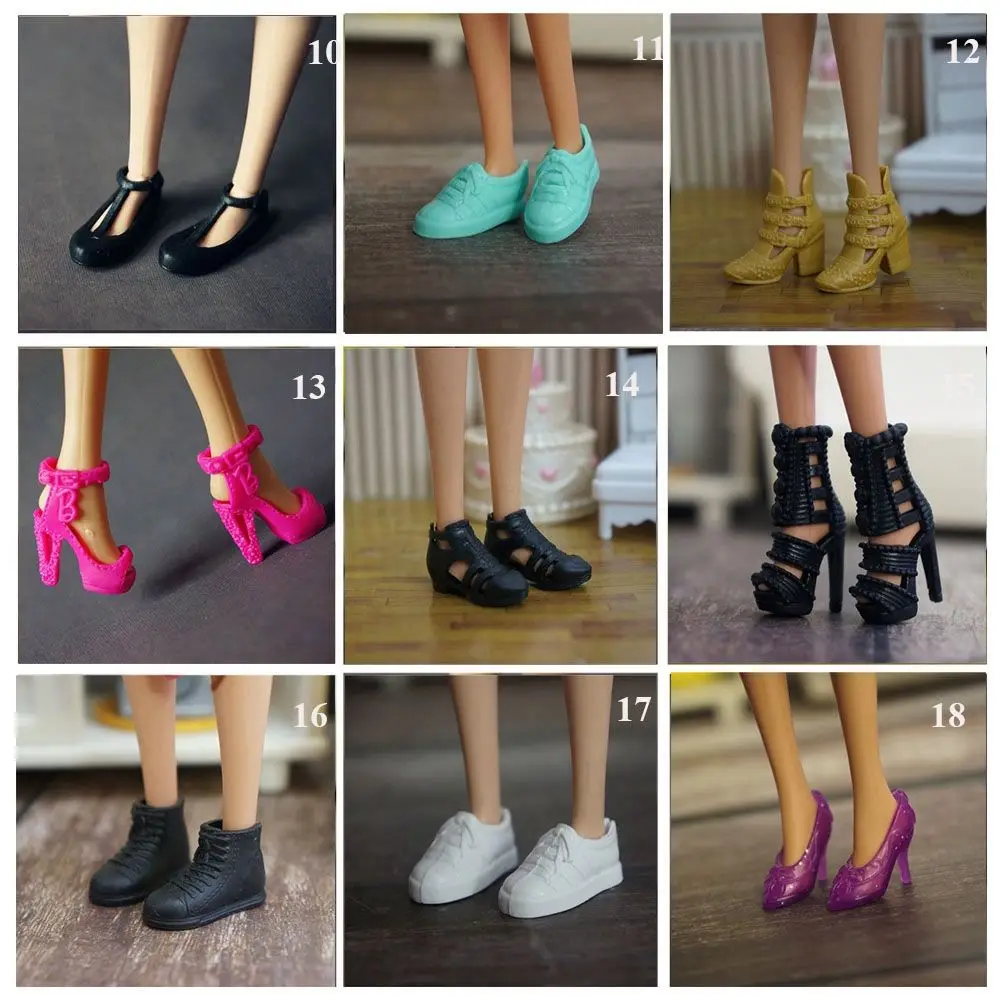 NK Hot sale Doll Shoes Colorful Cute Heels Fashion Hangers For Barbie Doll Accessories High Quality Baby Playhouse Toy JJ
