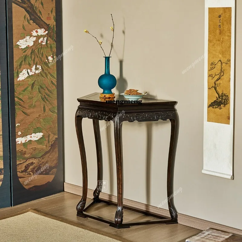 

custom red sandalwood entrance table mahogany half platform Chinese half table Ming and Qing Dynasty end view table furniture