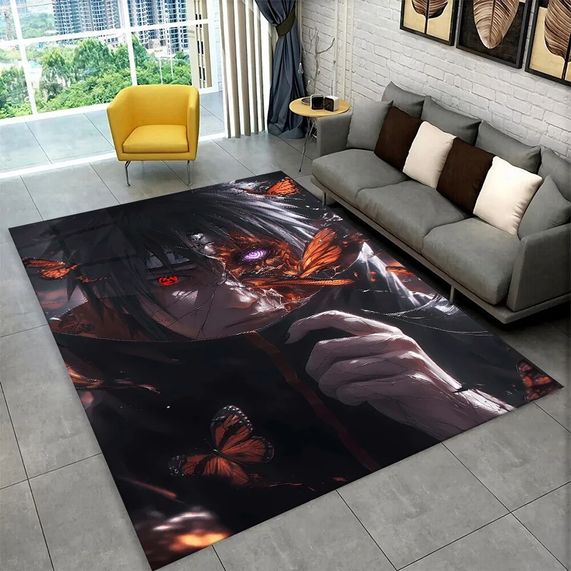 Classic Anime N-Naruto Cartoon I-Itachi Non-Slip Area Rug for Living Room Bedroom Playroom,Carpet Floor Mat Home Decor Holiday