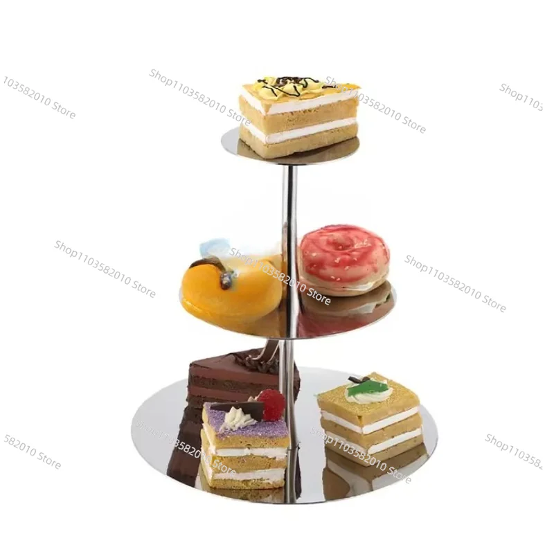 3-Layer Stainless Steel Buffet Riser, Tiered Cake Display Stand for Hotel Restaurant Wedding Party Dessert Table Decoration