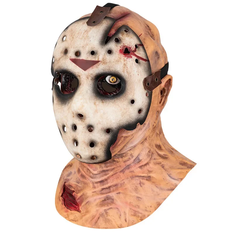 Máscara de Halloween Película Viernes 13 Jason Voorhees Máscara de cosplay Máscara espeluznante para hombres Carnaval Fiesta de Halloween Prop Hockey de terror