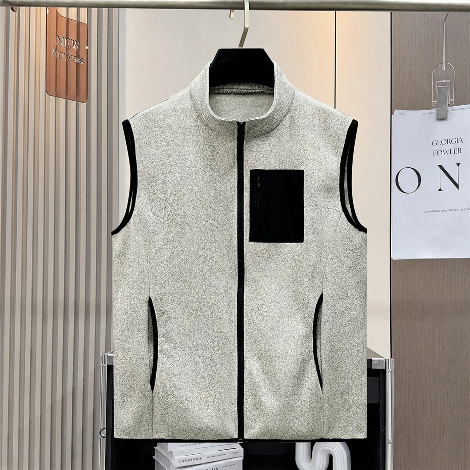 Autumn Winter Fleece Vest Men 12XL 10XL Plus Size Sleeveless Jacket Black Vests Male Fashion Casual Vests Big Size 10XL