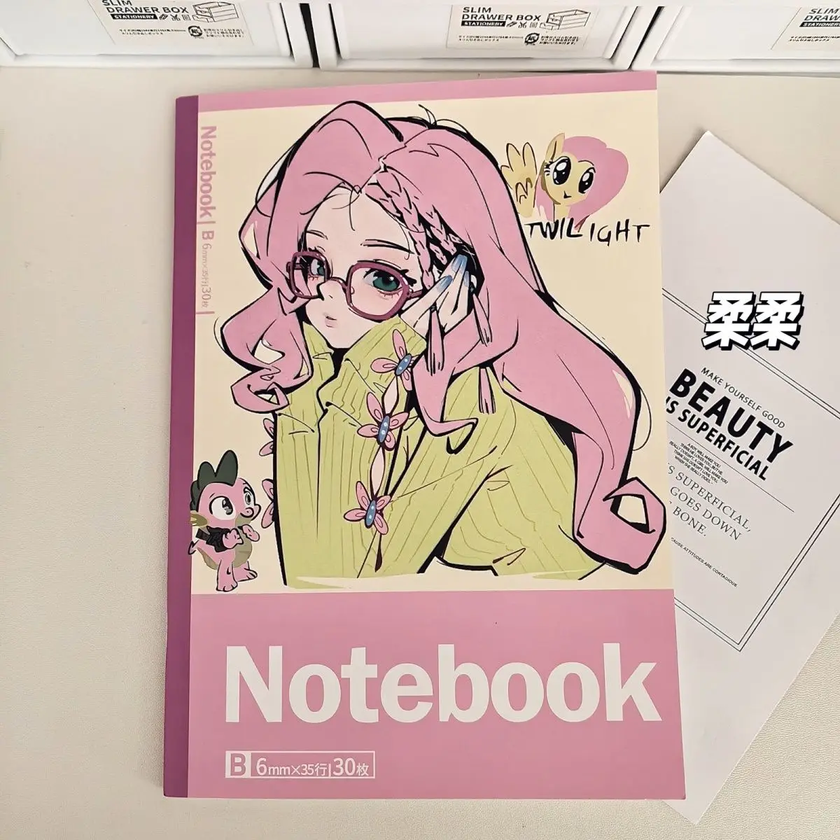 Kawaii Anime My Little Pony Applejack Pinkie Pie Sweet Notebooks Cute Cartoon Rainbow Dash Fluttershy Lovely Notepad Girls
