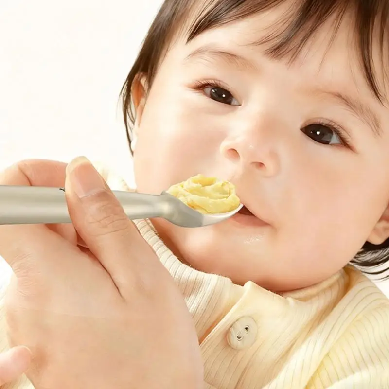 

Silicone Baby Spoon with Powerful Suction Cup Base Prevents Slipping Soft Storage Box for Sensitive Mouth A2UB