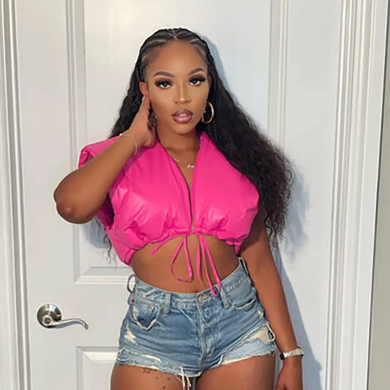 

Casual Fashion Women's Pure Color Sleeveless Cotton Vest Thickened Winter Short Style Ladies' Casual Wear No Brand Registered