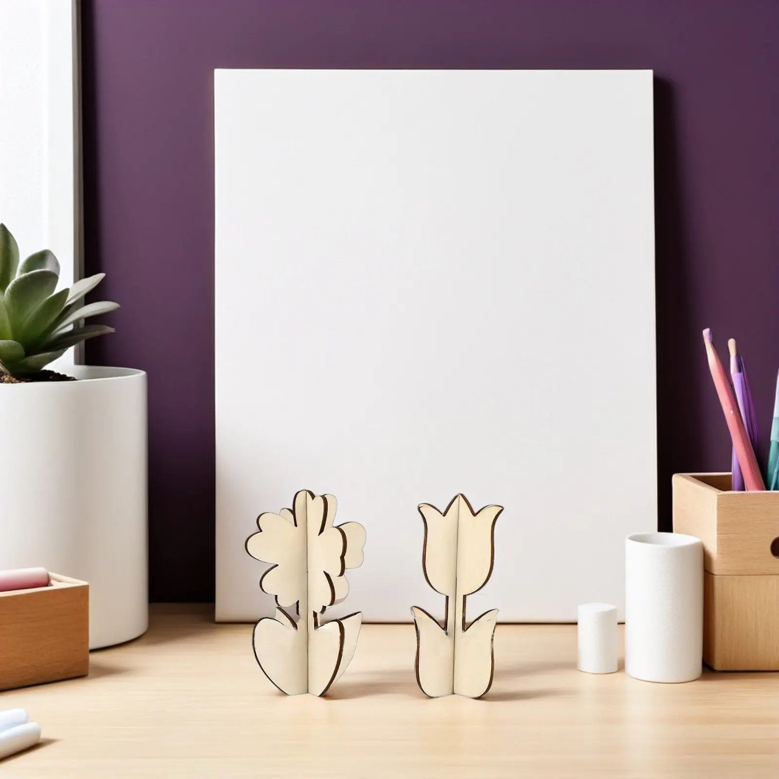 

12Pcs Blank Wood Flower Cutouts Unfinished Tulip Daisy Wooden Floral Shapes for Wood Painting Crafts Rustic Home Decor Wedding