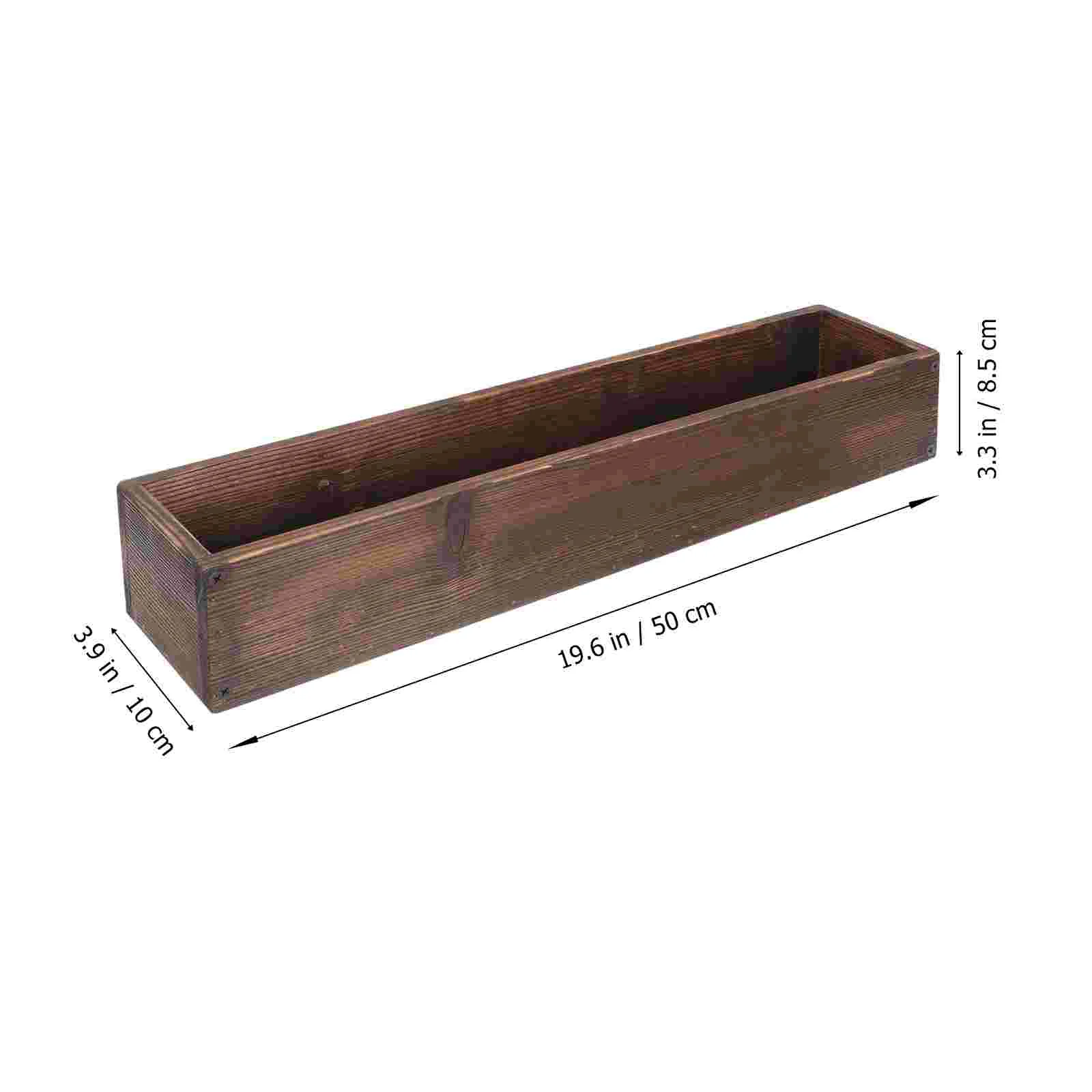 

Balcony Flower Pot Wood Succulent Flowerpot Mini Windowsill Planter Rectangular Indoor Wooden Boxes Outdoor Pots Plants