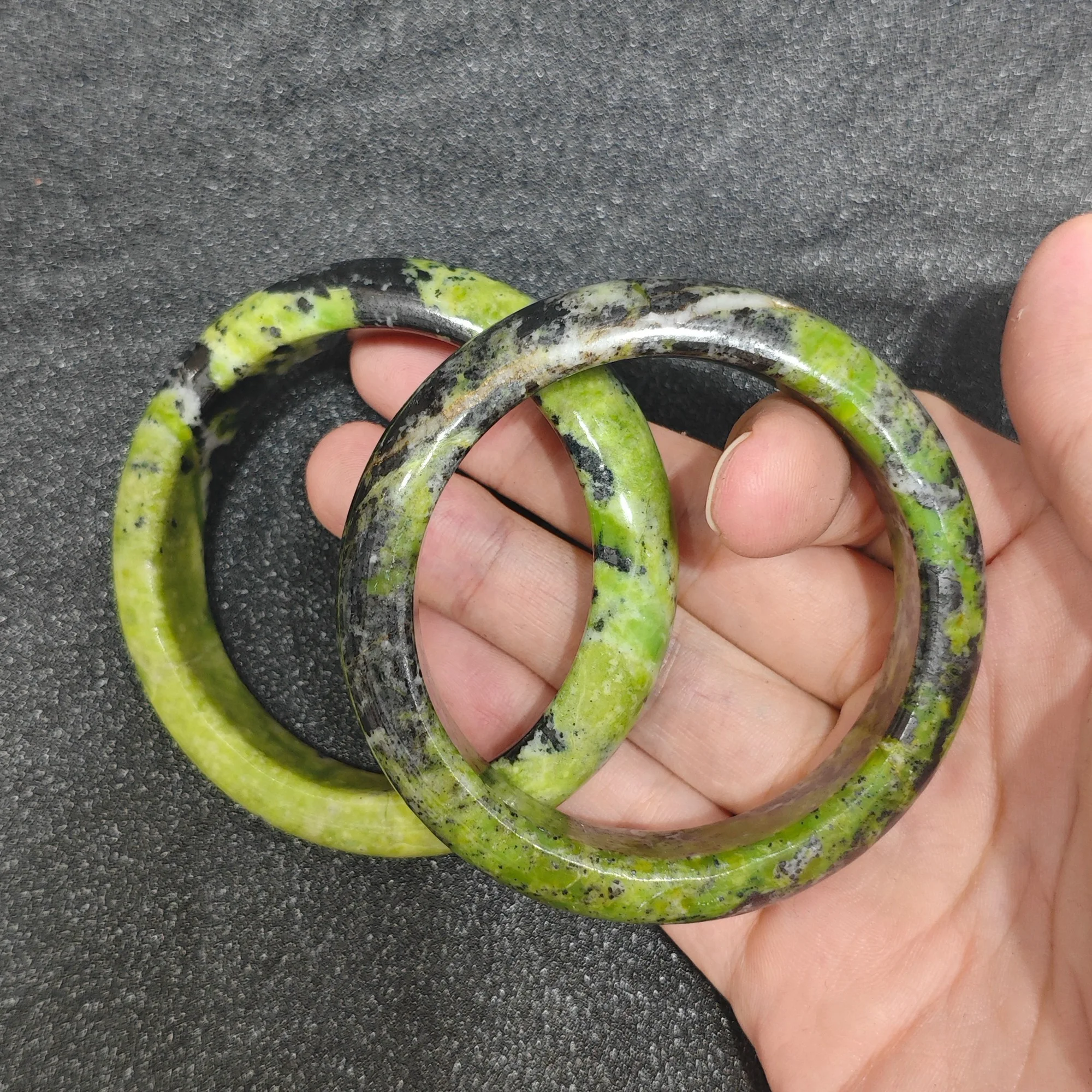 Natural Variscite Bangle Bracelet Gemstone Smooth Bangle Green Matrix Crystal Jewelry Present Accessories Supply 1 Piece