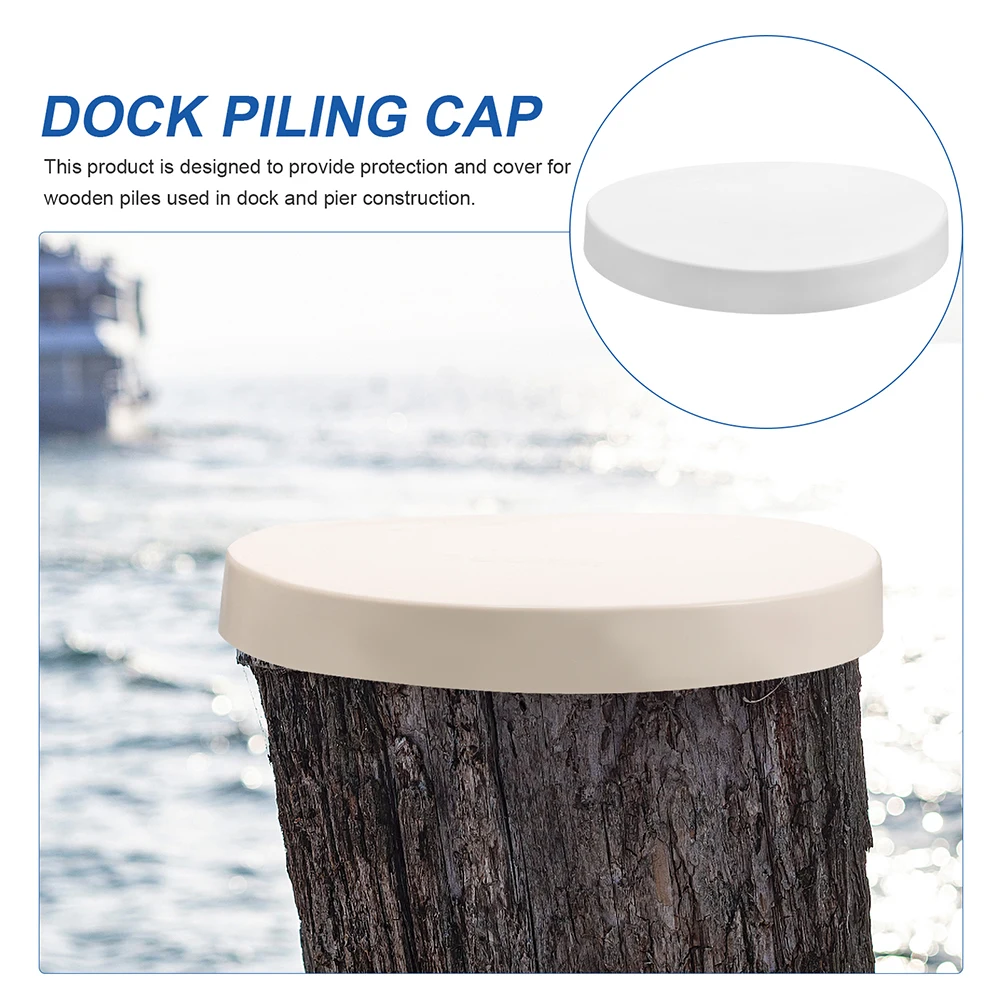 

5Pcs PVC Dock Piling Caps Small Sturdy Wood Peg Protectors Convenient Piling Covers for Marine Dock Pier Protection