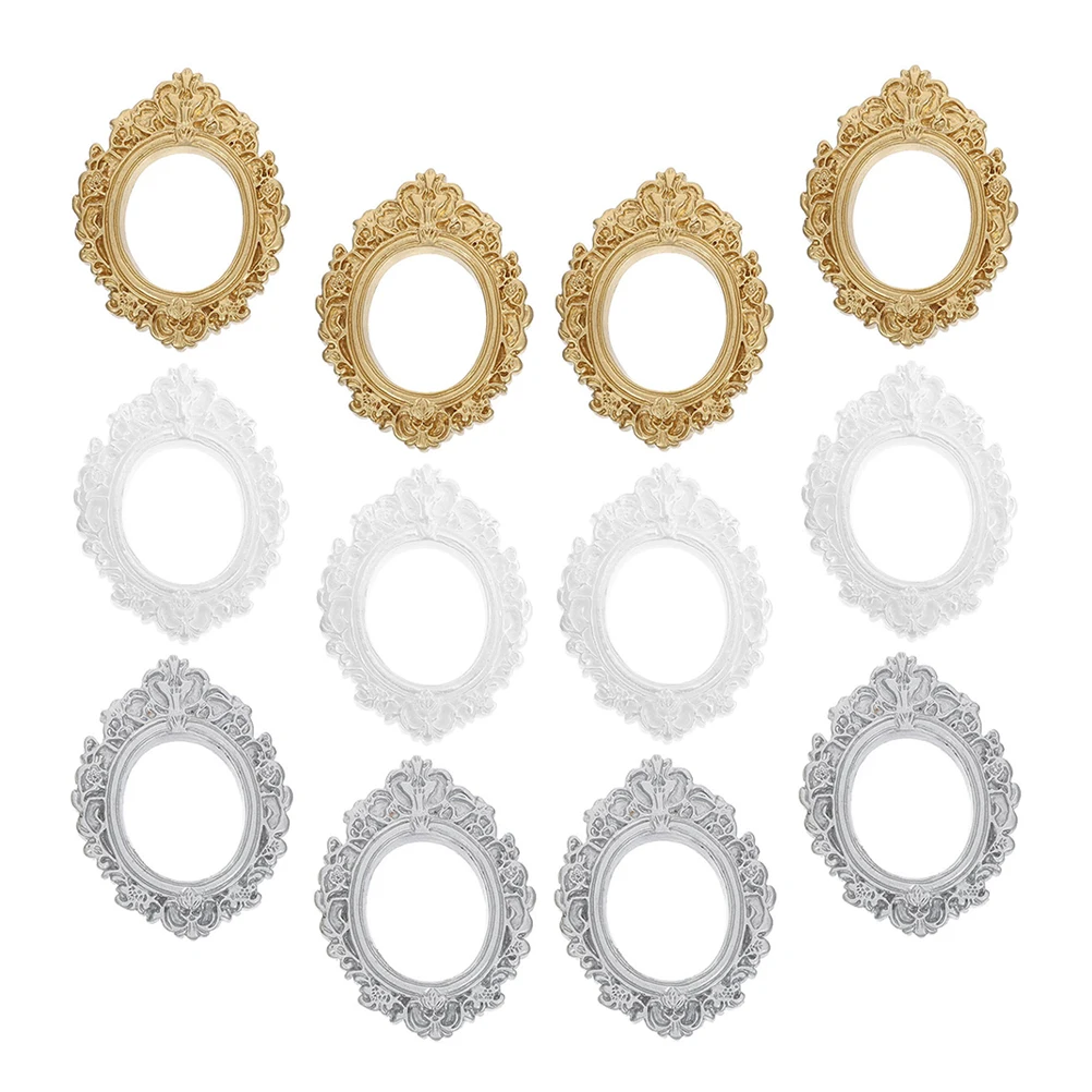12 mini cadres photo en résine, style vintage, bricolage, petits cadres décoratifs pour l'affichage à la maison ou au bureau
