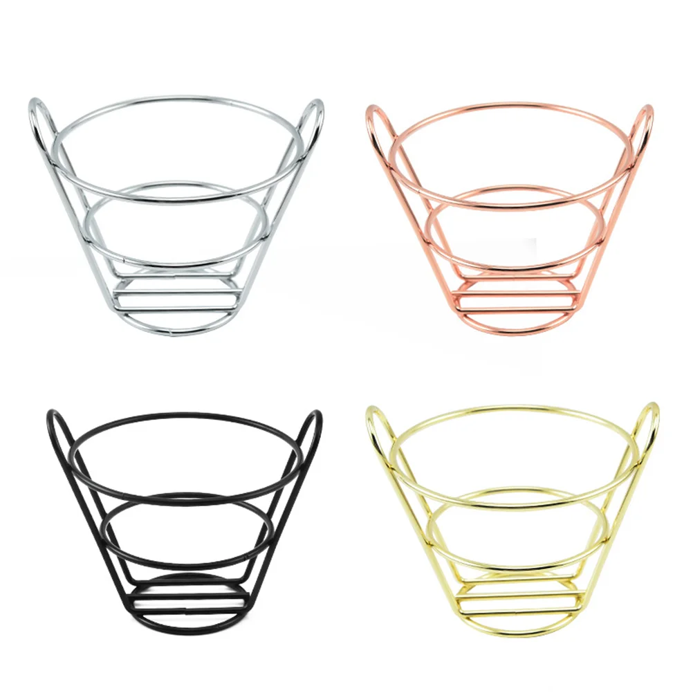 

4 Pcs Snack Basket Safe Storage French Fries Rack Food Serving Dish Dessert Bowl Iron Plating