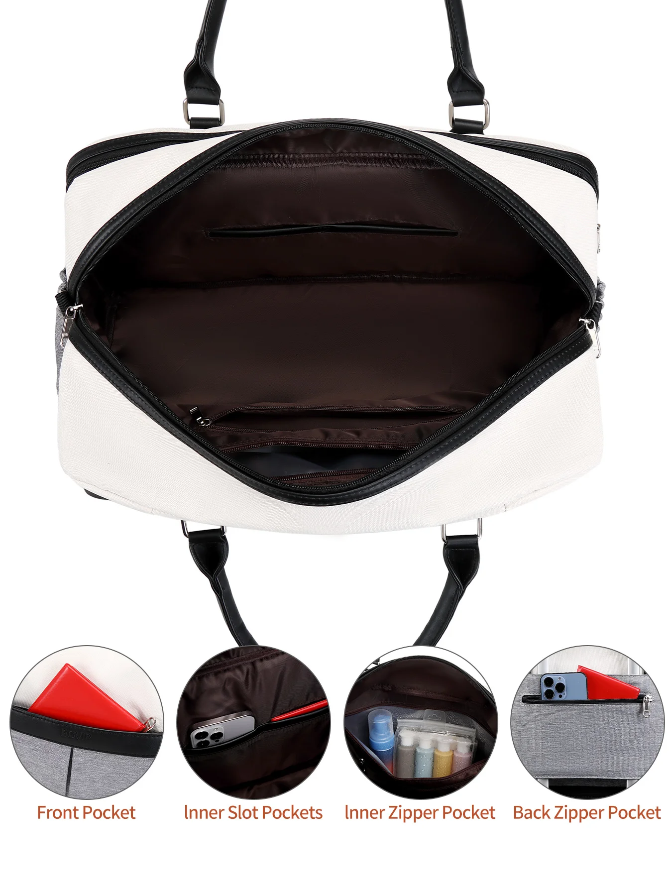 Large Capacity Travel Bag Handbag Tote Travel Bag Shoulder Weekend Bag with Shoe Compartment Breathable Travel Night Bags