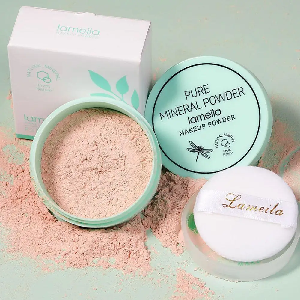 Brighten Skin Mint Mineral Powder Matte Soft Oil Control Powder Makeup Loose Powder Makeup Setting Waterproof Face Finish P3N0