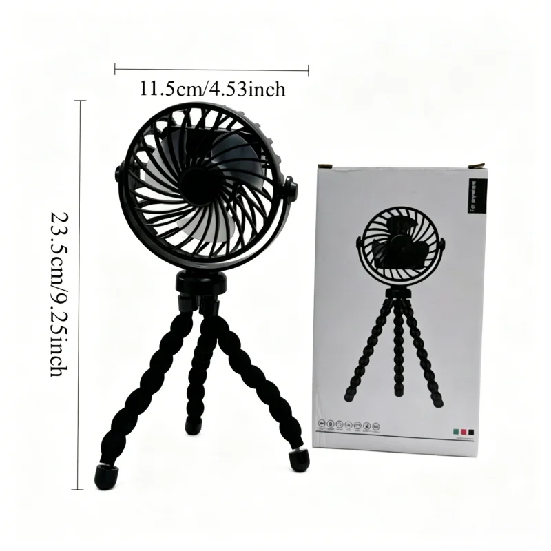 360° Rotatable Flexible Clip On Mini Fan, USB Rechargeable Strong Airflow Handheld Portable Fan for Stroller Crib Car Seat Bike Treadmill Outdoor Travel view 8