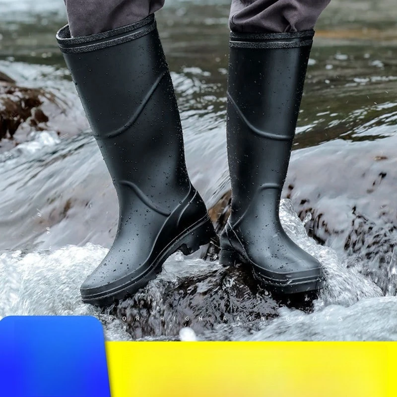 Fashionable Waterproof Shoes for Men Construction Rubber Boots for Adults Rain Boots High and Low Cut Work Protection Rain Boots