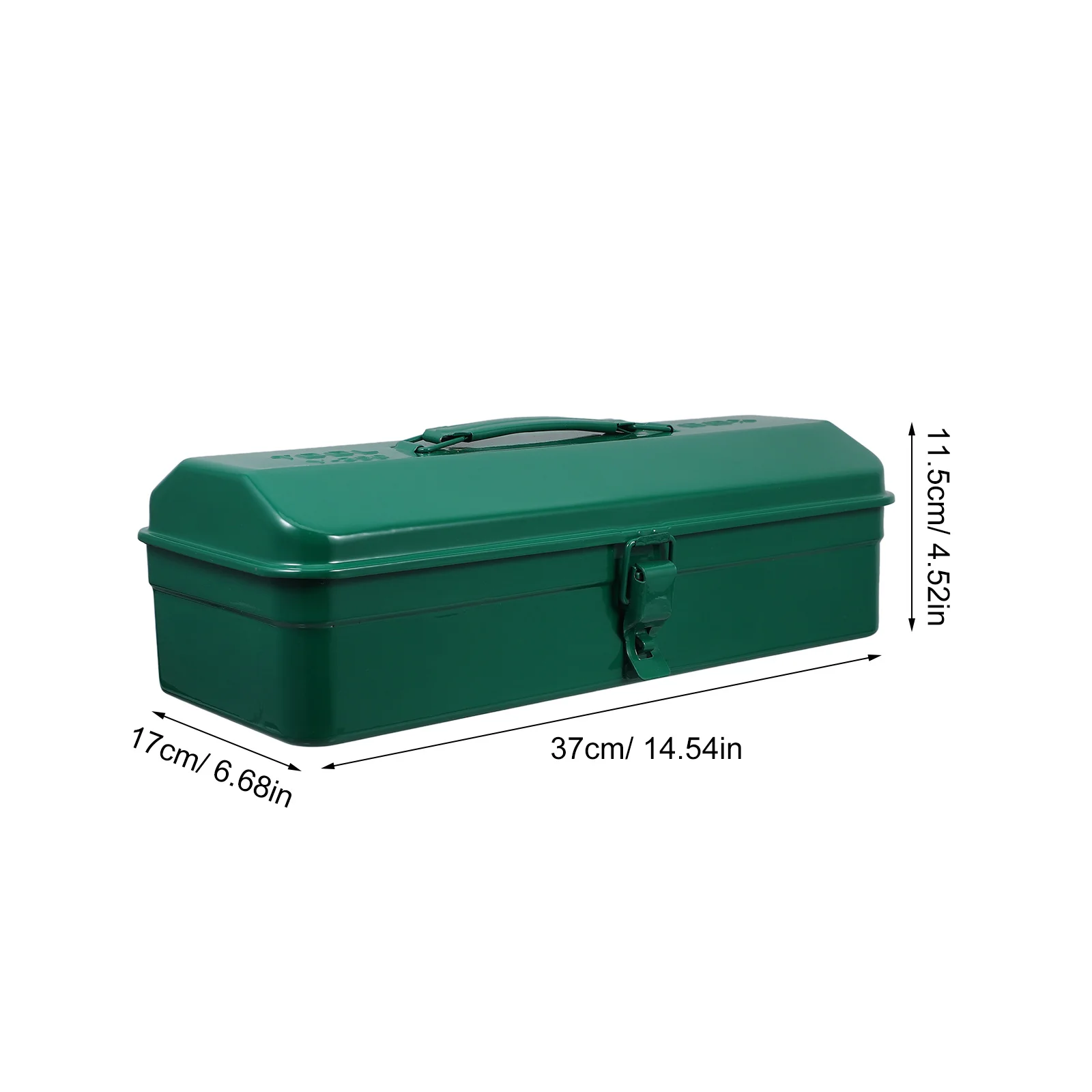 Cassetta degli attrezzi verde Organizzatore di archiviazione portatile in metallo Durevole compatto portatile fai da te professionale per uso domestico in auto Cassetta degli attrezzi verde