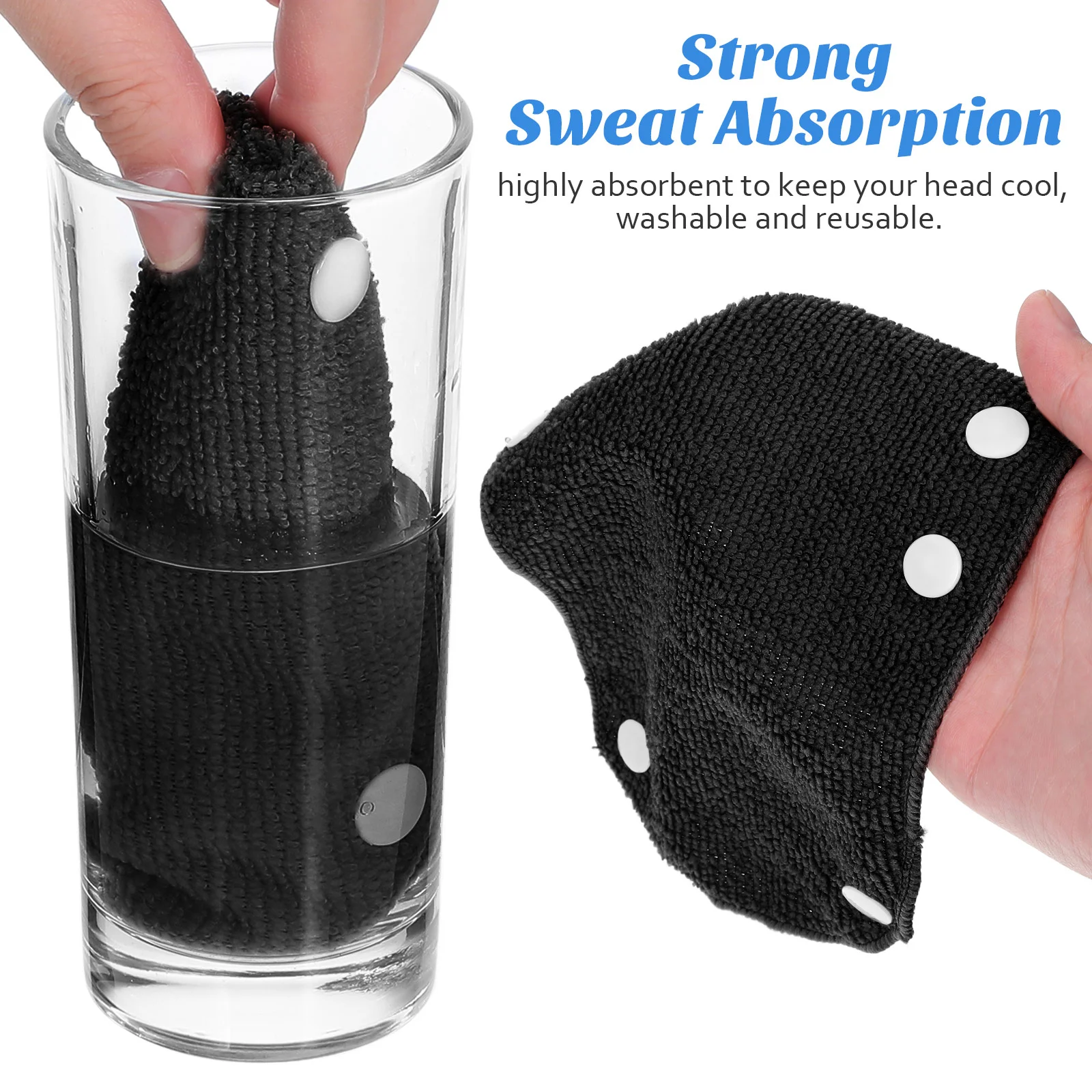 10 Pcs Hard Hat Sweatband for Worker Liner Comfortable Safety Sweatbands Washable Accessories Black Reusable