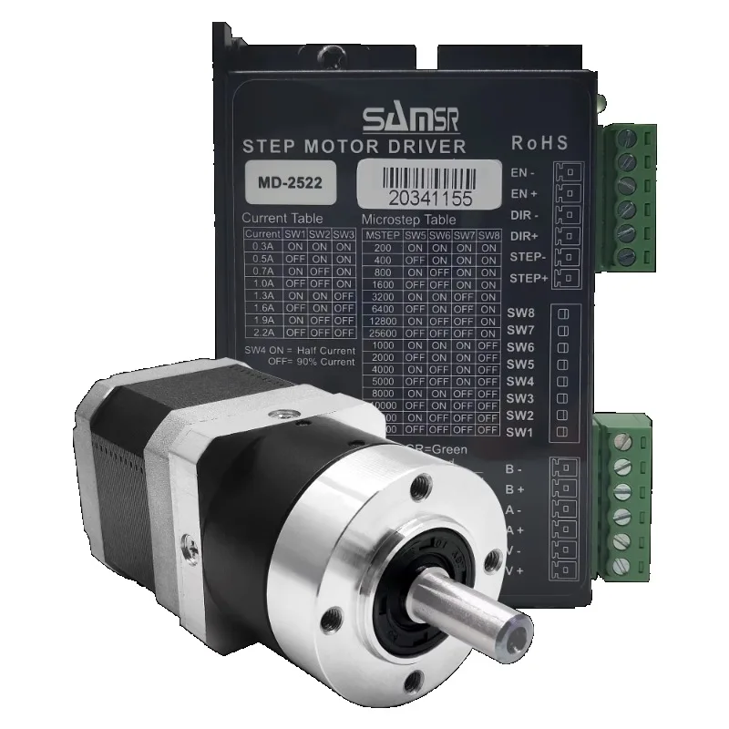 

Samsr Hybrid 2 Phase 24mm 0.8Nm Planetary Gear Reducer Stepper Motor Nema17 1.2A 0.8Nm Stepper Drive Kit